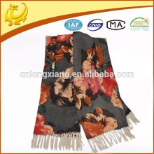2015 Nouveau modèle de mode Printed OEM Design Sample Disponible 100% laine Pashmina Shawl Supplier